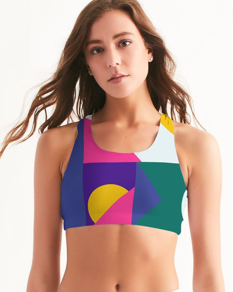 Color Abstract Women's Seamless Sports Bra - ComfiArt
