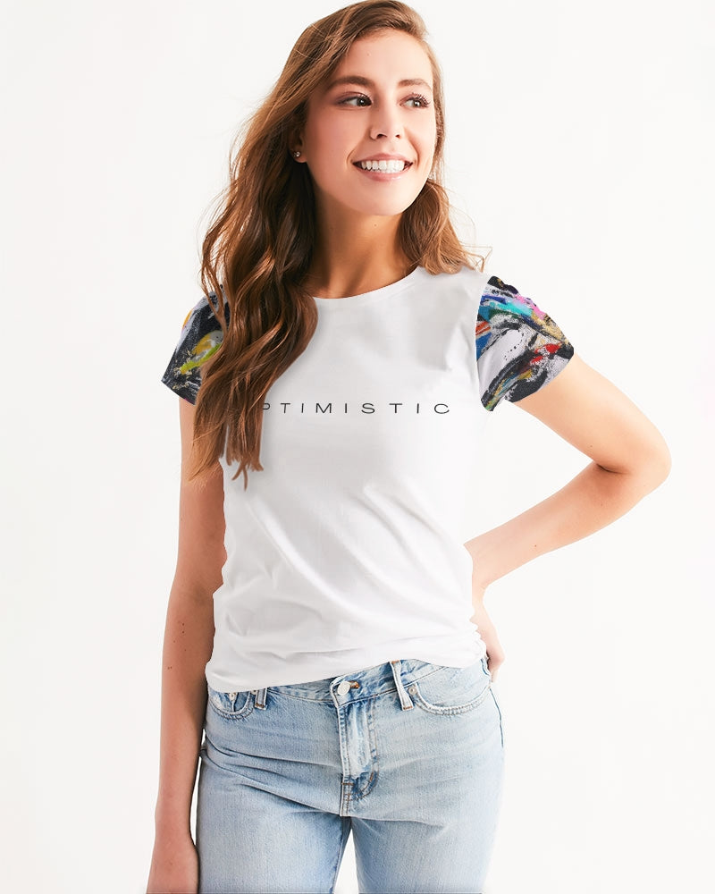 O P T I M I S T I C Women's All-Over Print Tee