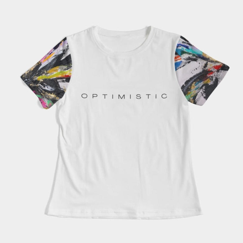 O P T I M I S T I C Women's All-Over Print Tee