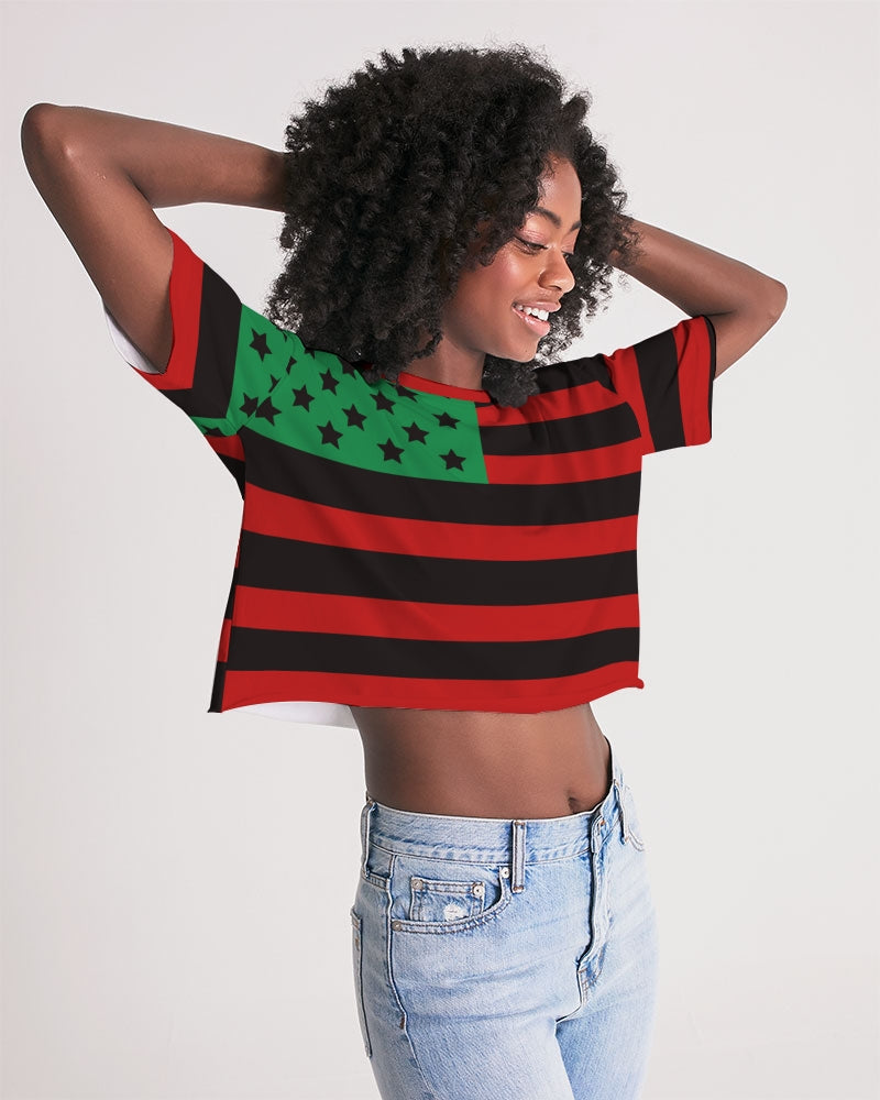 African Pride Women's Lounge Cropped Tee - ComfiArt