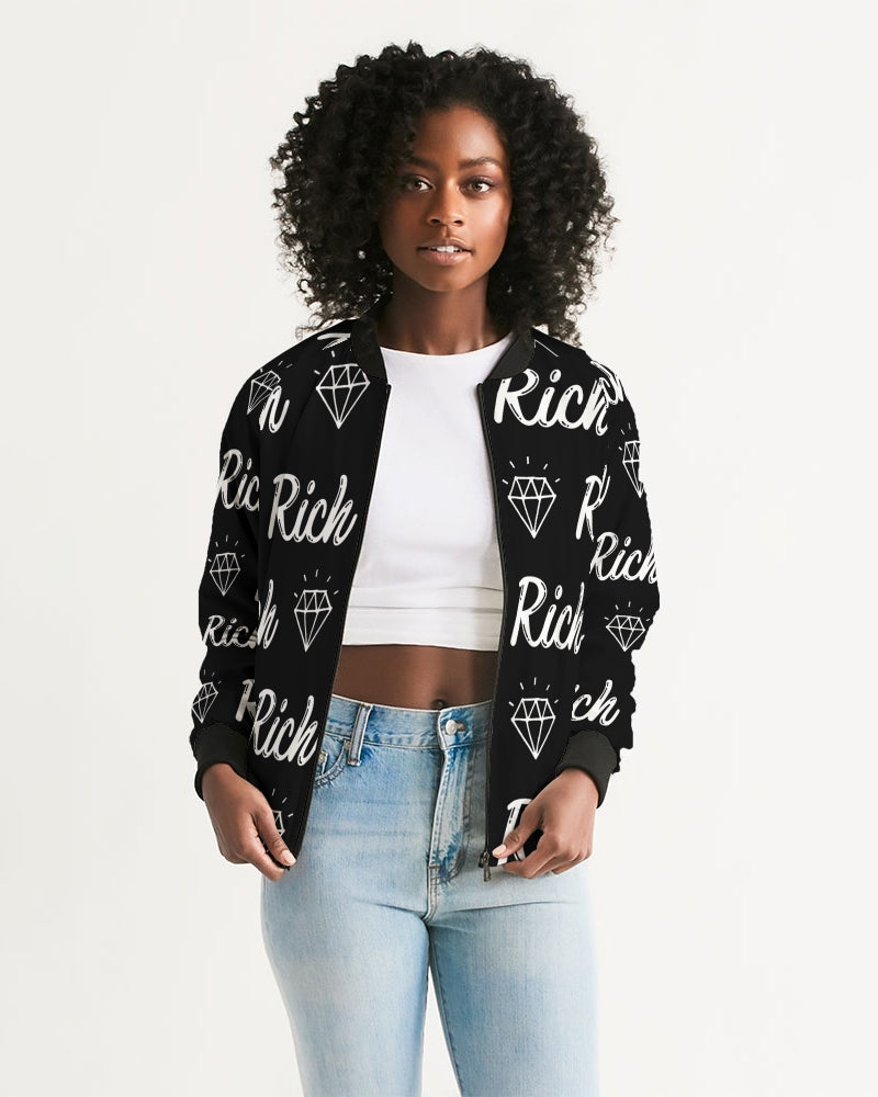 Rich Black Women's Bomber Jacket