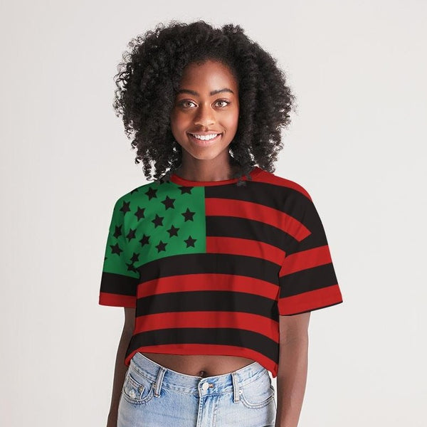 African Pride Women's Lounge Cropped Tee - ComfiArt