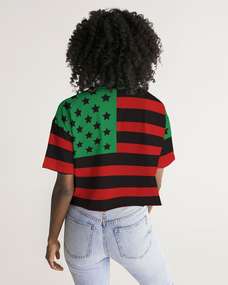 African Pride Women's Lounge Cropped Tee - ComfiArt