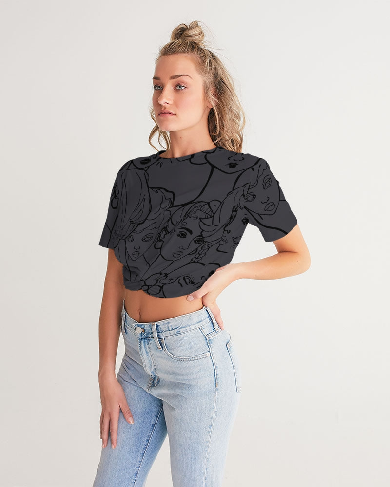 All The Girls Women's Twist-Front Cropped Tee