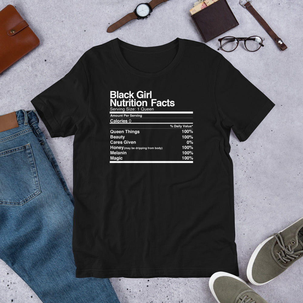 Black Girl Nutrition Facts T-Shirt - ComfiArt