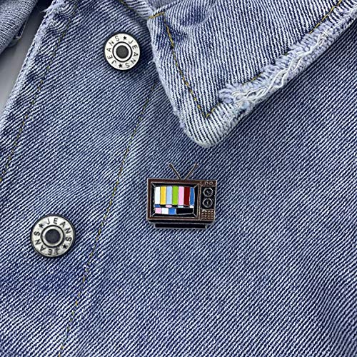 Multicolor Retro TV Rainbow Bars Lapel Pin. - ComfiArt