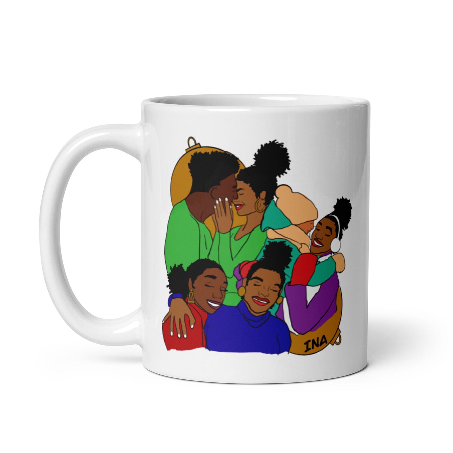 Family White glossy mug