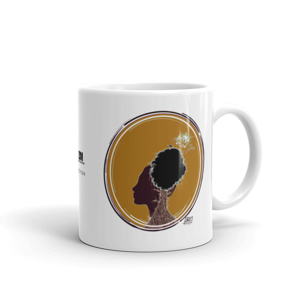 Brown Girl White glossy mug