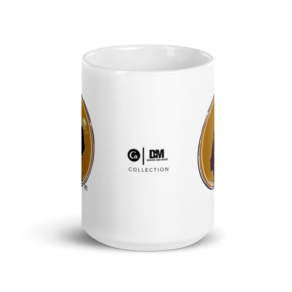 Brown Girl White glossy mug