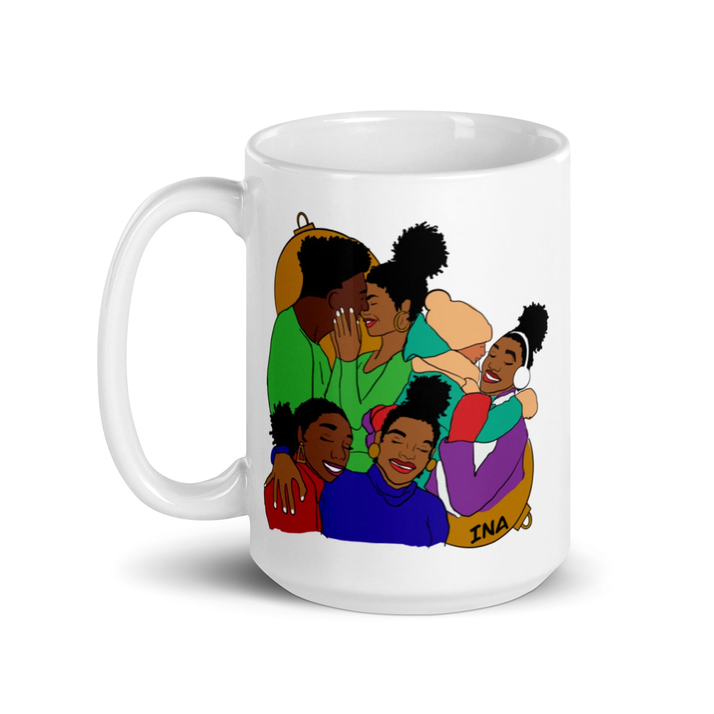 Family White glossy mug